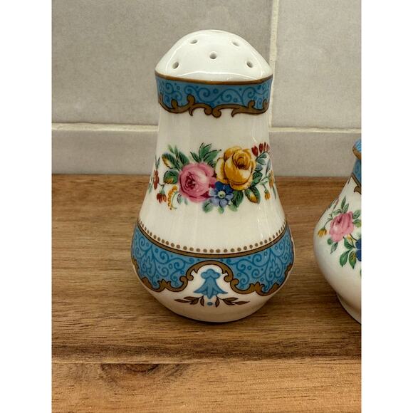 Staffordshire 3pc Salt, Pepper & Condiment Jar, England, Fine Bone China - Picture 2 of 8